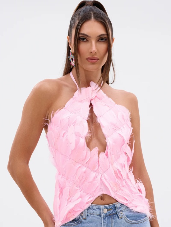 AKIRA Tops - AKIRA Light Pink Crop Top with Branded Tag